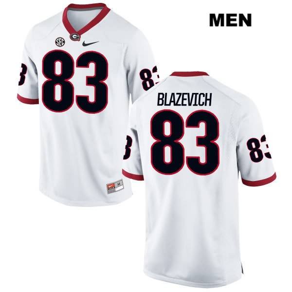 Georgia Bulldogs Men's Jeb Blazevich #83 NCAA Authentic White Nike Stitched College Football Jersey QZO3756DX